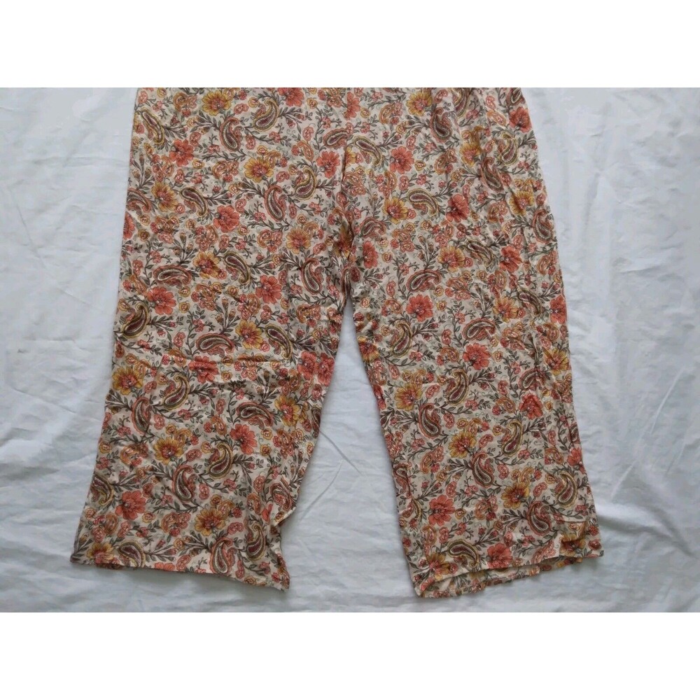 Patrons of Peace Jumpsuit Cropped Floral Paisley Boho Halterneck Smocked Large - Picture 5 of 8